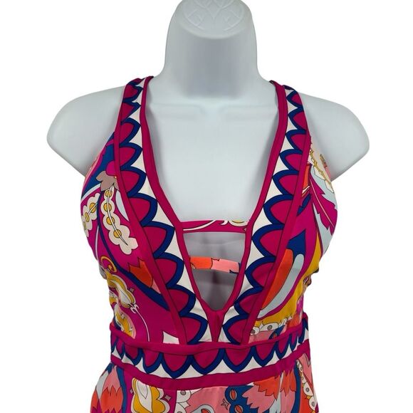 Trina Turk Sevilla V Plunge Strappy One Piece Swimsuit Sz. 14 - Picture 3 of 11